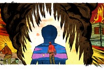 An illustration of a veteran with PTSD
