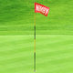 A illustration of a golf flag with "NIMBY" printed on it
