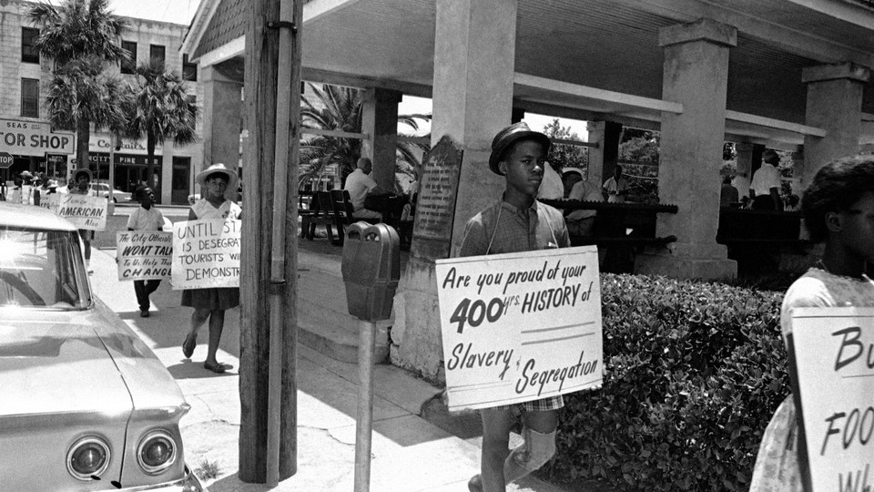 A daytime protest on June 11, 1964, of the slave market in St. Augustine, Florida