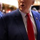 A close-up of Trump's mouth