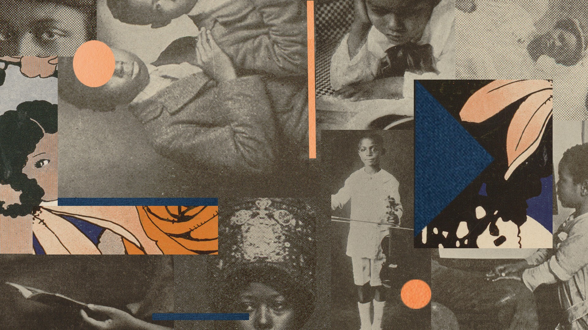 Collage of Black children's portraits from the 1920s