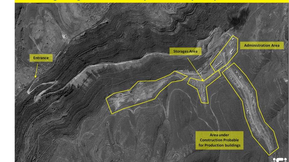 A satellite image that shows a purported missile factory in Syria