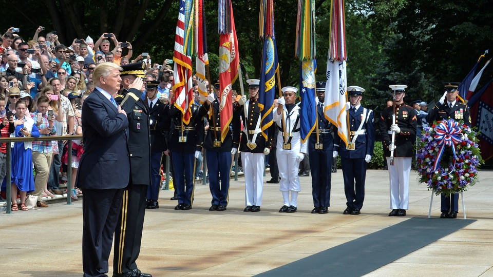 President Trump attends a wreath-laying ceremony at the Tomb of the Unknown Soldier in May.