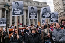 Hundreds turn out outside a New York court to protest the arrest and detention of Mahmoud Khalil, a green-card holder and recent Columbia graduate who played a role in pro-Palestinian protests at the university.