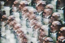 Overlapping photos of Benjamin Netanyahu speaking at the U.N.