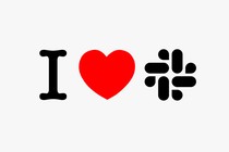 A pictogram saying "I love slack"