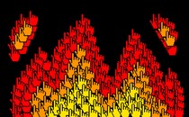 An illustration of flames made up of computer cursors