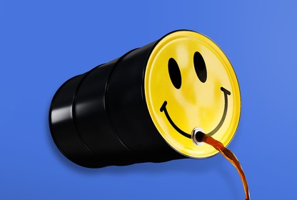oil drum with a smiley face on the front