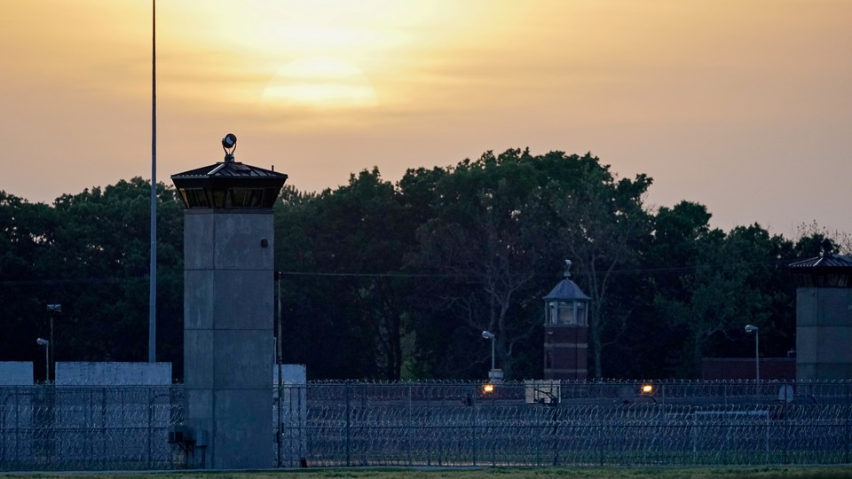 A sunset at a federal corrections complex