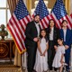 Congresswoman Mayra Flores of Texas, with her family, after being sworn into Congress.