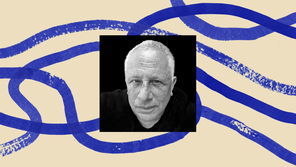 A black-and-white photo of David Rothkopf, surrounded by an illustrated border