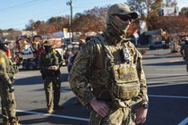 U.S. Border Patrol agents stand outside a Home Depot store on November 19, 2025 in Charlotte, North Carolina. Federal agents continued searching for undocumented immigrants during Operation Charlotte's Web as they expanded their operations to other parts of North Carolina.