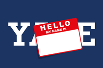 Nametag stuck over Yale