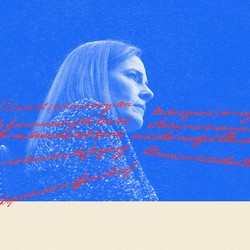 An illustration of Amy Coney Barrett and Constitution text.