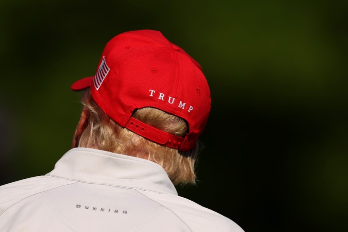Former President Donald Trump at Trump National Golf Club in Sterling Virginia