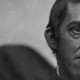 A cropped version of a daguerreotype of Oliver Wendell Holmes, showing just his face.