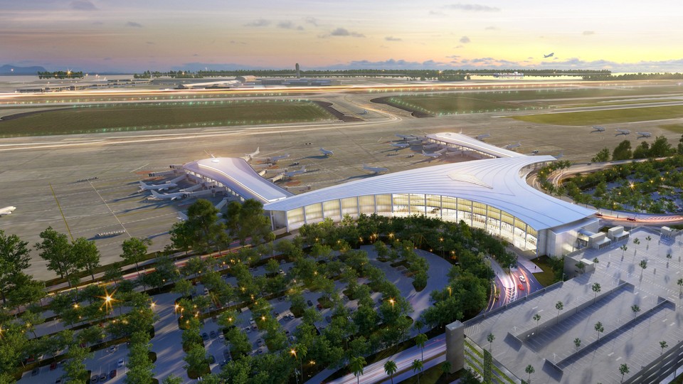 An artist's rendering of the new New Orleans airport