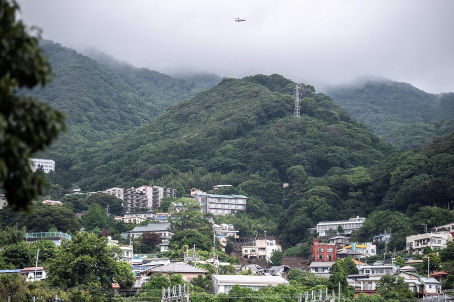 A view of the affected hillside neighborhood.