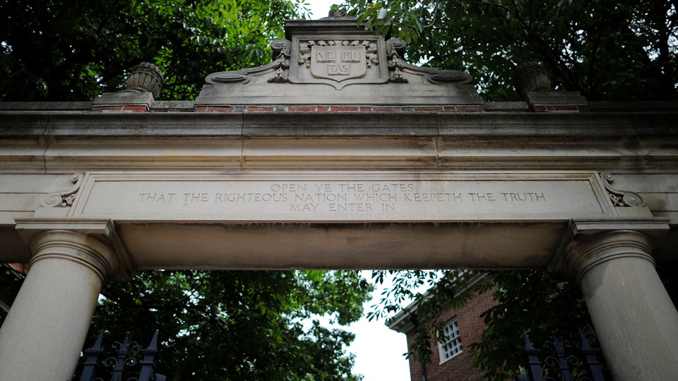 A gate to Harvard University