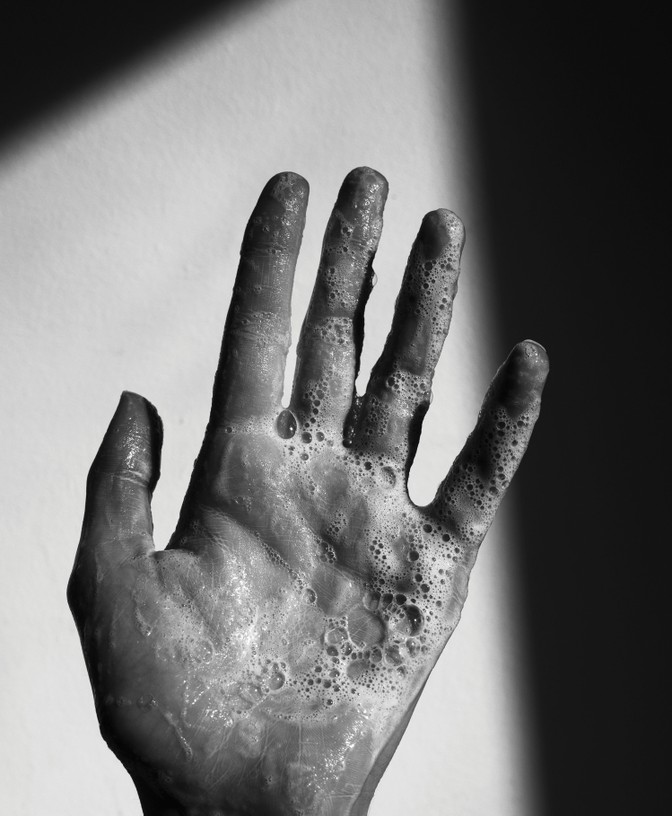 soapy hand
