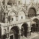 A black and white stereograph print of St. Mark's in Venice