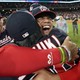 Washington Nationals team members hugging