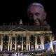A drone display creates an image of the late Pope Francis while flying over St Peter's Square.