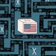 A drawing of a ballot box with an American flag on it sits at the center of a maze.