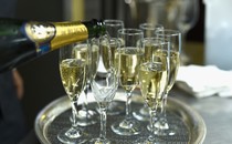 A tray of champagne