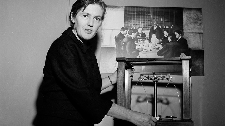 Frances Oldham Kelsey examines scales.