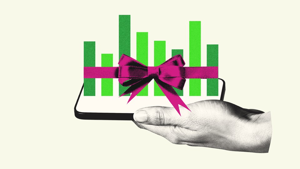 bar graphs with bow attached illustration