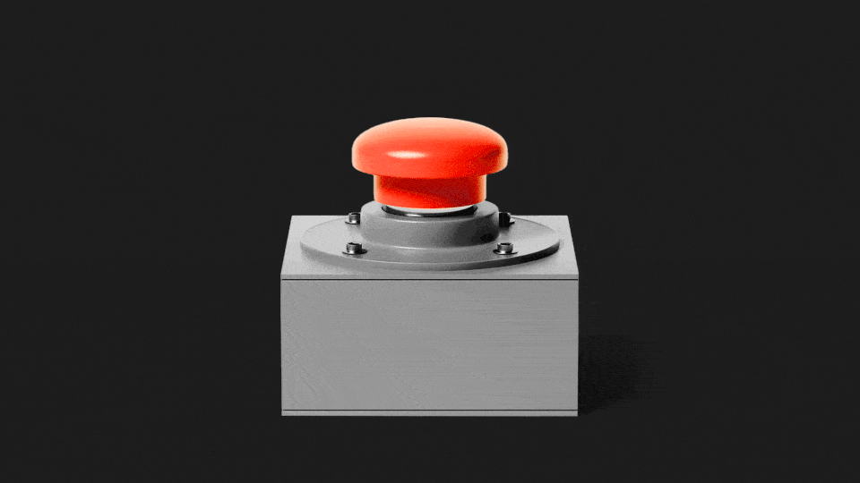 An illustration of a red button being pushed.