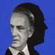 An image of Netanyahu superimposed over Biden's silhouette