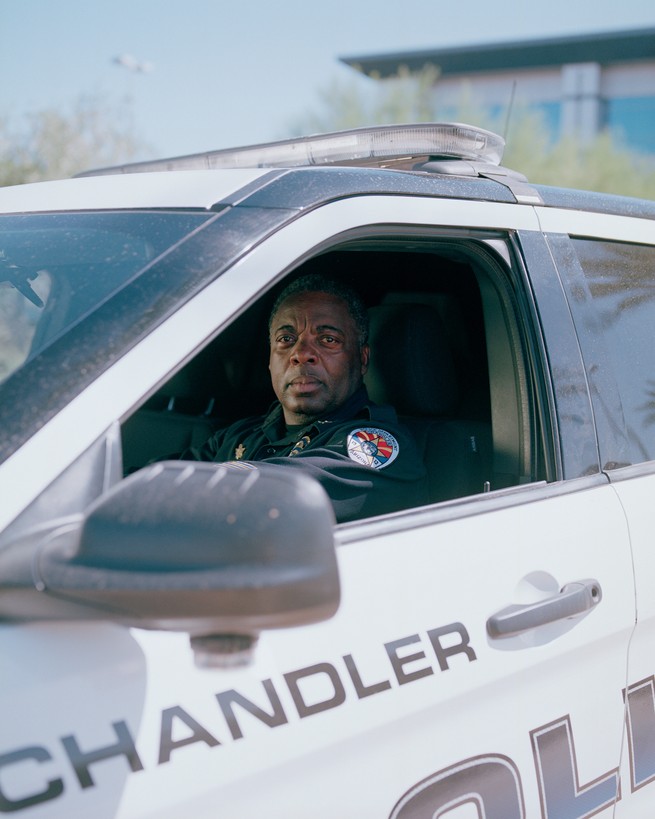 police officer in car