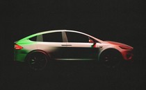 An electric car painted red, white, and green
