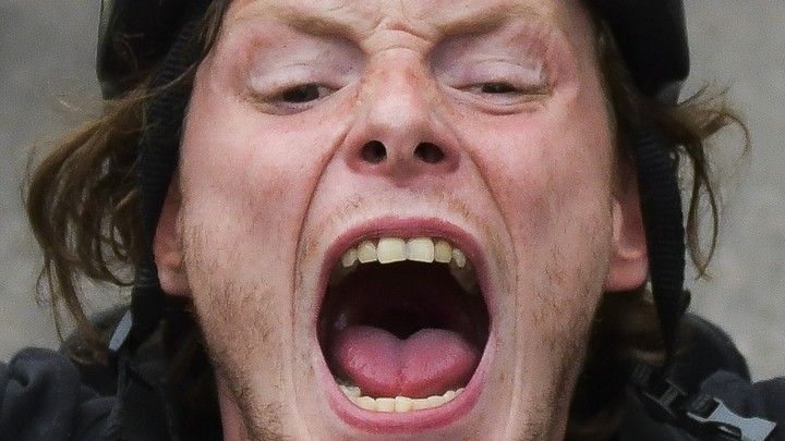 man yelling