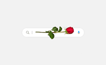 Illustration of Google's Search bar with a rose