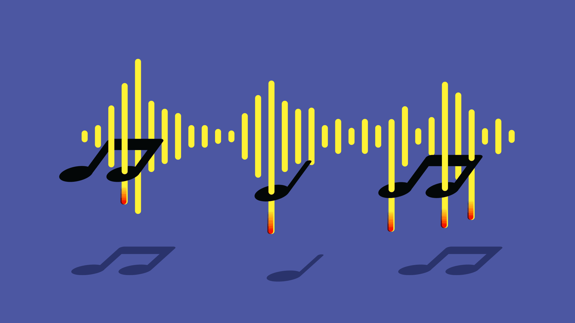 Graphic image showing soundwaves and musical notes