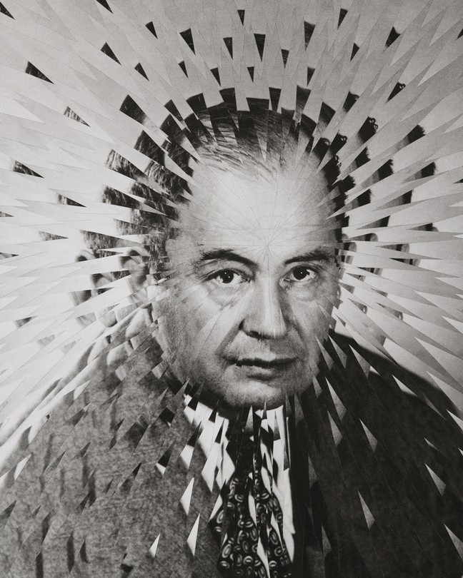 A sliced photo-illustration of John von Neumann