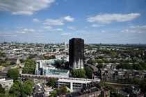 The charred remains of Grenfell Tower in West London, Britain on June 16, 2017. 