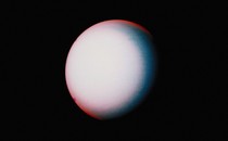 A false-color image of Uranus taken by the Voyager 2 spacecraft in 1986