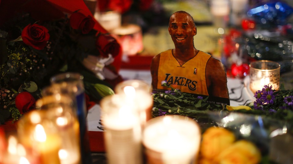A memorial for Kobe Bryant.