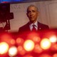 Barack Obama and some television lights