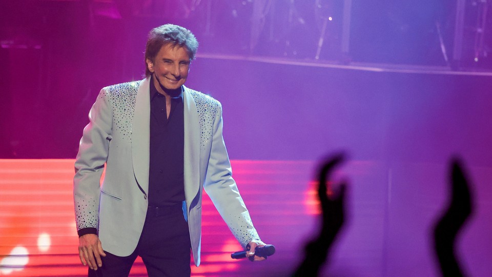 Barry Manilow onstage in Las Vegas
