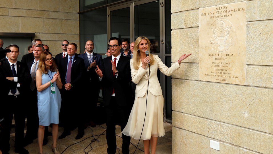 Ivanka Trump and Steven Mnuchin at the dedication ceremony of the new U.S. embassy in Jerusalem on May 14, 2018