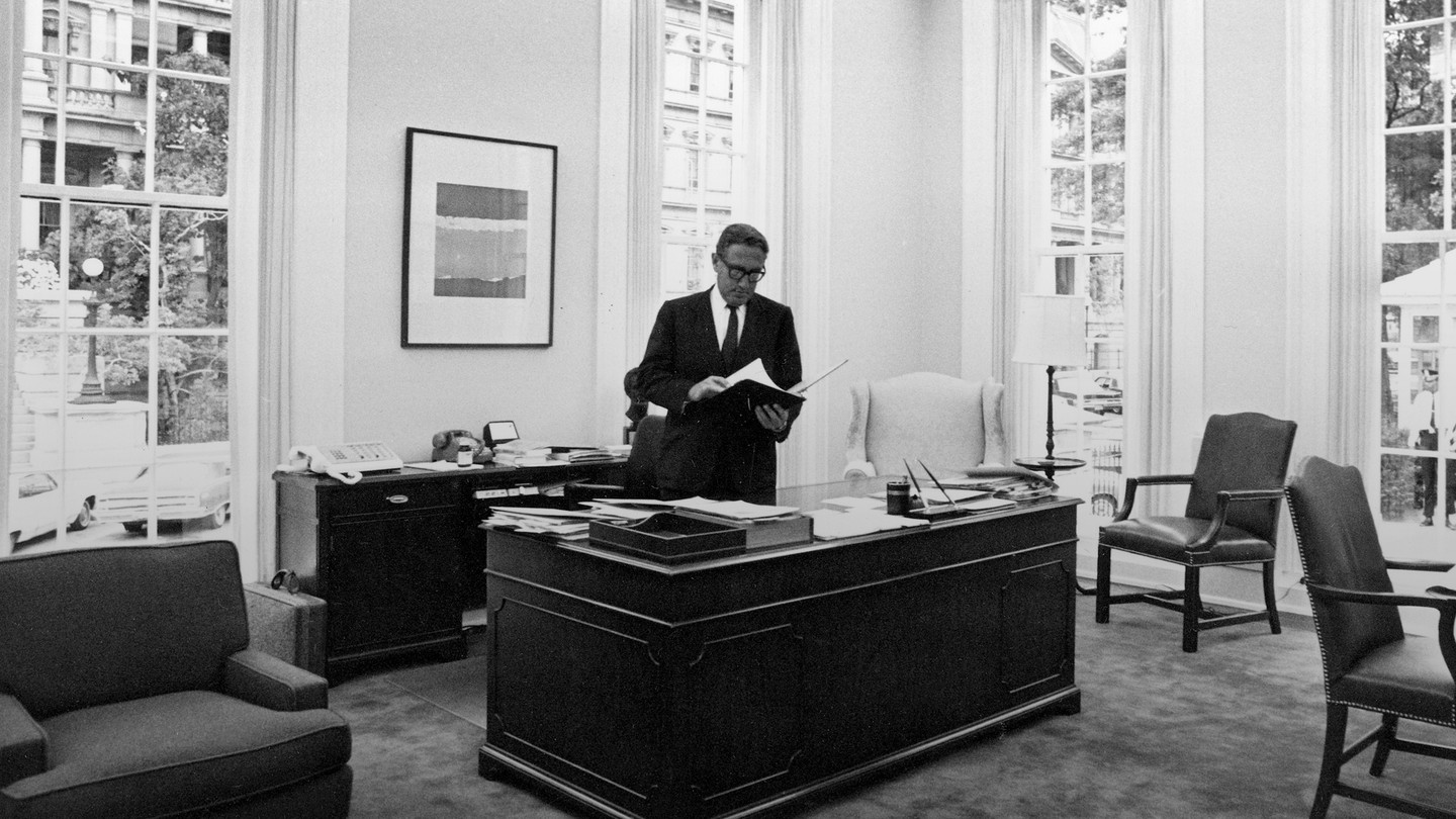 Presidential National Security Adviser Henry Kissinger is shown in his office at the White House in Washington, D.C., Aug. 6, 1970.