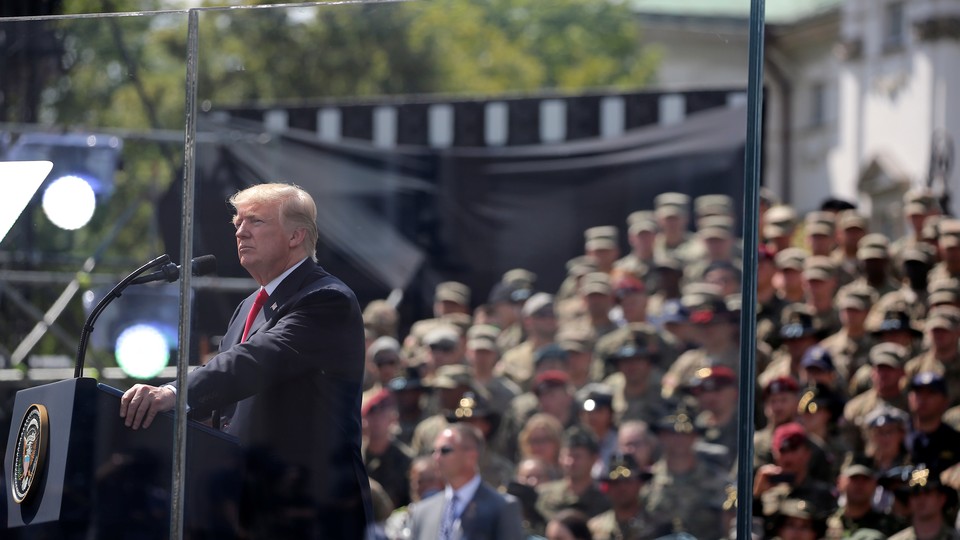 U.S. President Donald Trump gives a public speech at Krasinski Square in Warsaw.