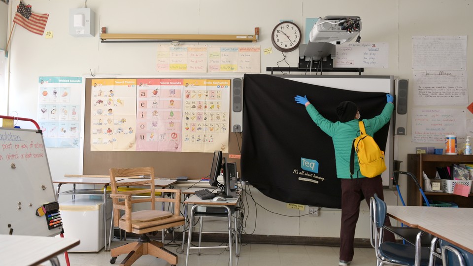 A teacher in a classroom