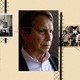 A photo of Juan Sanchez, the founder of the largest network of shelters for detained migrant children in the U.S., is pictured behind a superimposed fence. Other photos of him in his youth surround him.