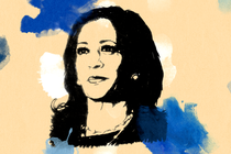 An illustration showing a portrait of Vice President Kamala Harris.